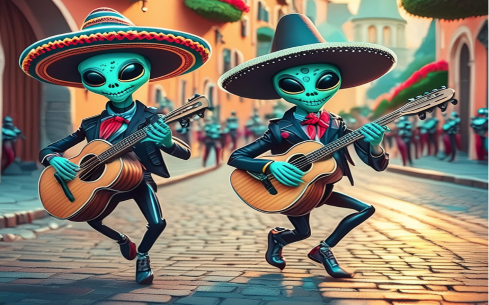 Alien Mariachis at the 2024 UFO Festival in Roswell, New Mexico.