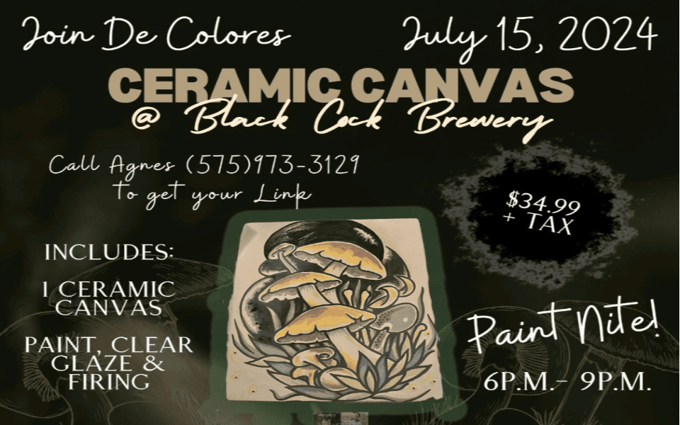 De Colores prepares another paint night of ceramic mushrooms at the Black Cock Brewery.