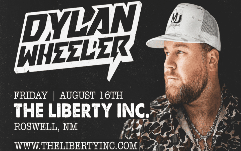 Dylan Wheeler is set to perform at The Liberty August 16, 2024 in Roswell, New Mexico.