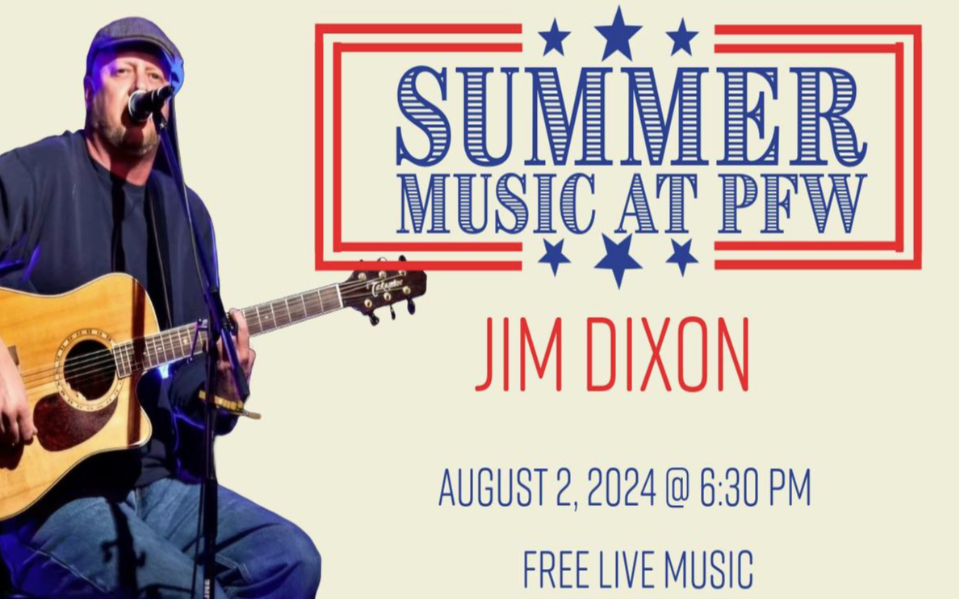 Jim Dixon will perform free live music at the Pecos Flavors Winery August 2nd, 2024.
