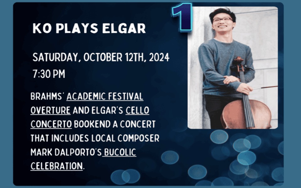 Leonard Ko, a cello performer, is set to do the Elgar Cello Concert with the RSO in October 2024.