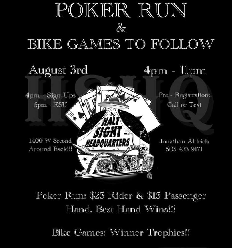 Poker Run & Bike Games to Follow dates and time