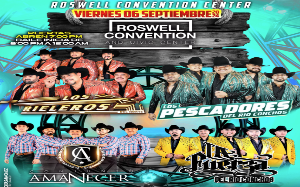 The Encanto Event Center announces a live music & entertainment event at the Roswell Convention Center in Roswell, New Mexico.