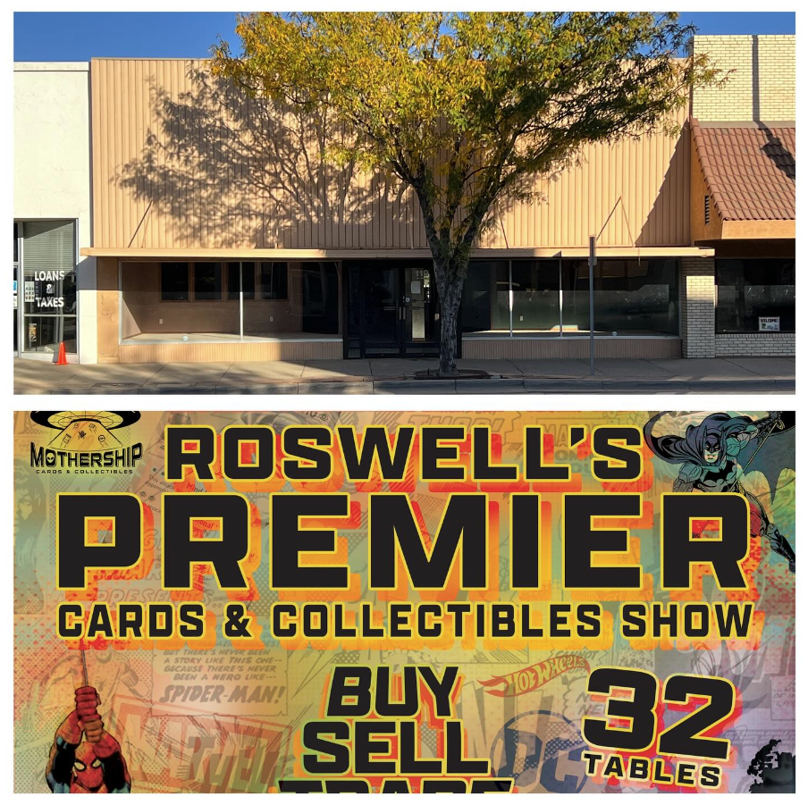 New Picture for the Cards & Collectibles Show displaying the flyer and an image of the new location.