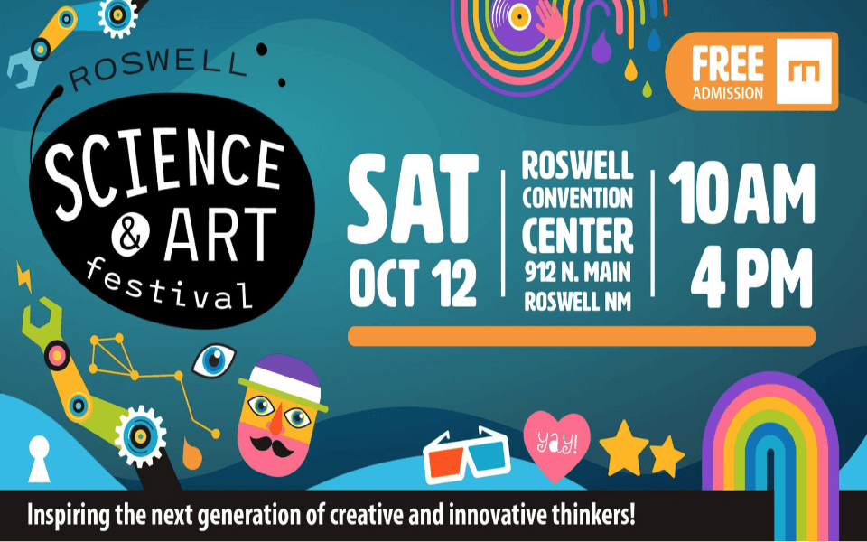 The official 2024 image for the Science & Art Festival in Roswell, New Mexico.