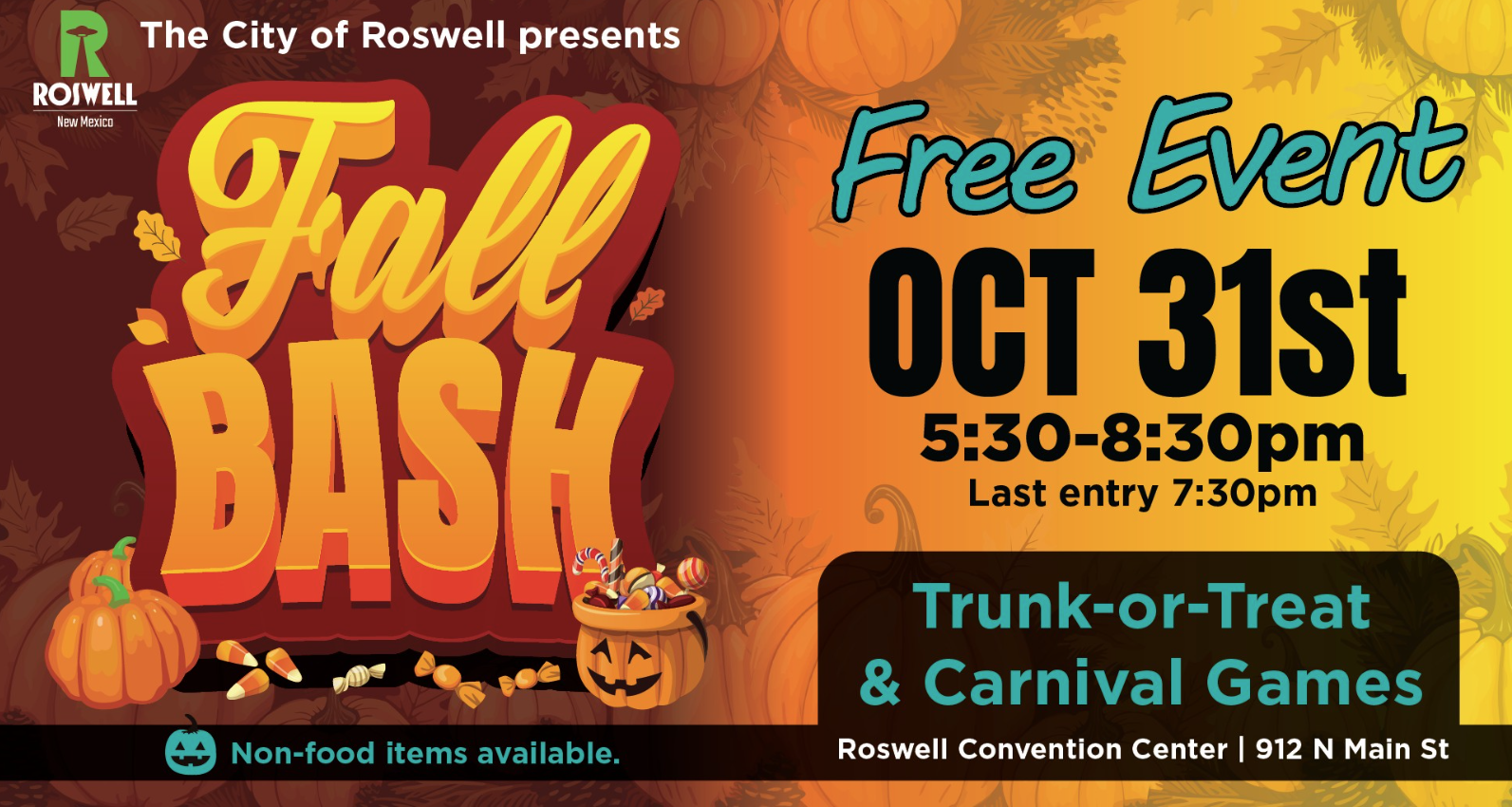 City of Roswell presents Fall Bash with date and time