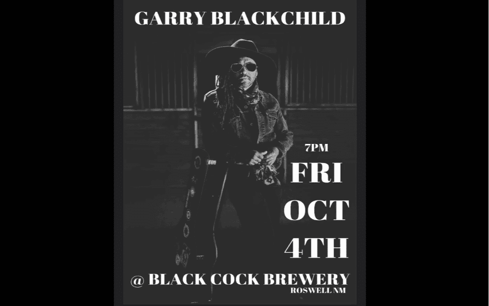 Garry Blackchild will perform at the Black Cock Brewery on October, 4th, 2024.