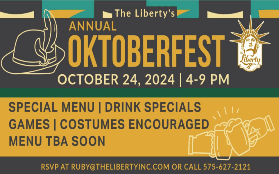 The Liberty announces their 2024 Oktoberfest with a fall themed event flyer.