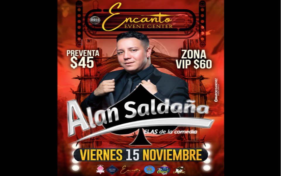 Alan Saldana pictured for his Nov. 15th, 2024 comedy night at the Encanto Event Center.