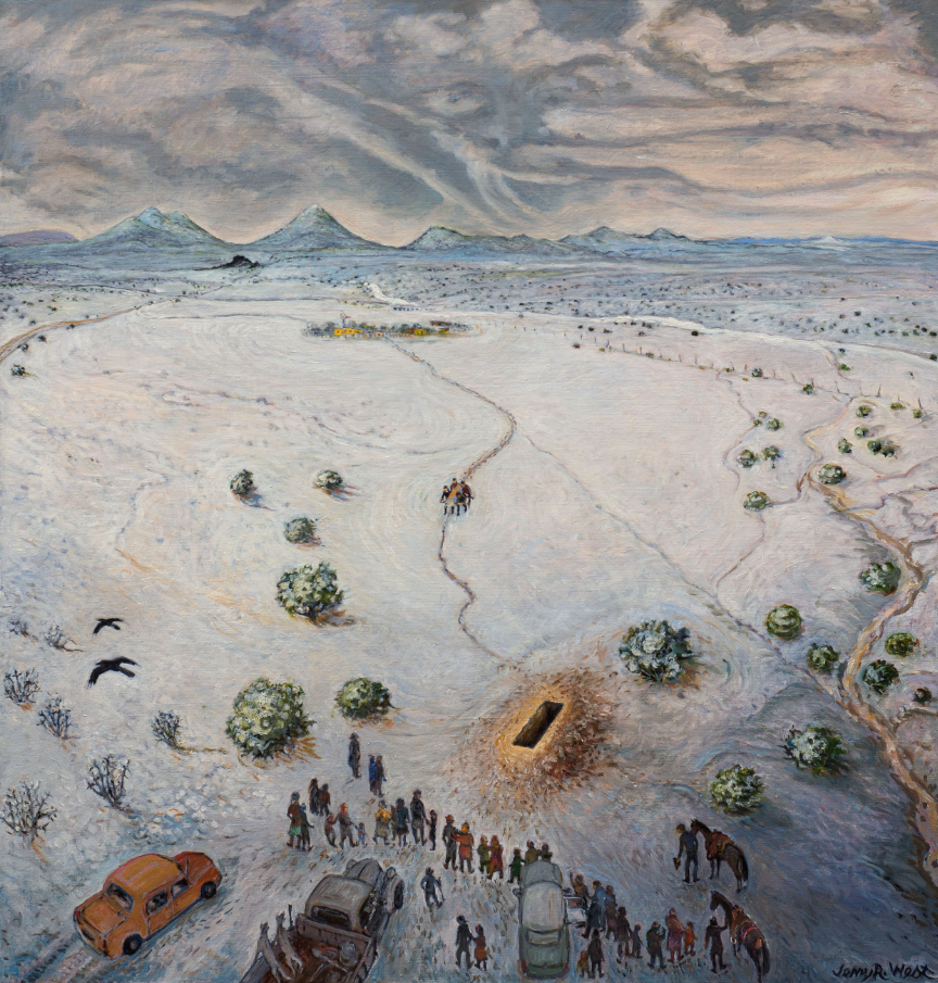 Jerry West, “A Prairie Passage, December 6th, 1968,” 2015, oil on linen, 42” x 40”. Tia