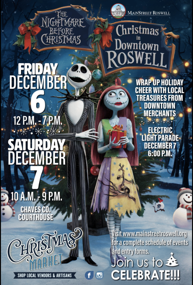 Christmas in Roswell with dates, times and place where it will be held